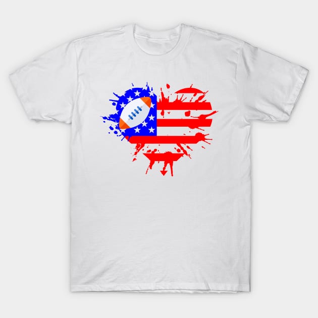 Football shirt boys American Flag 4th of July T-Shirt by madani04